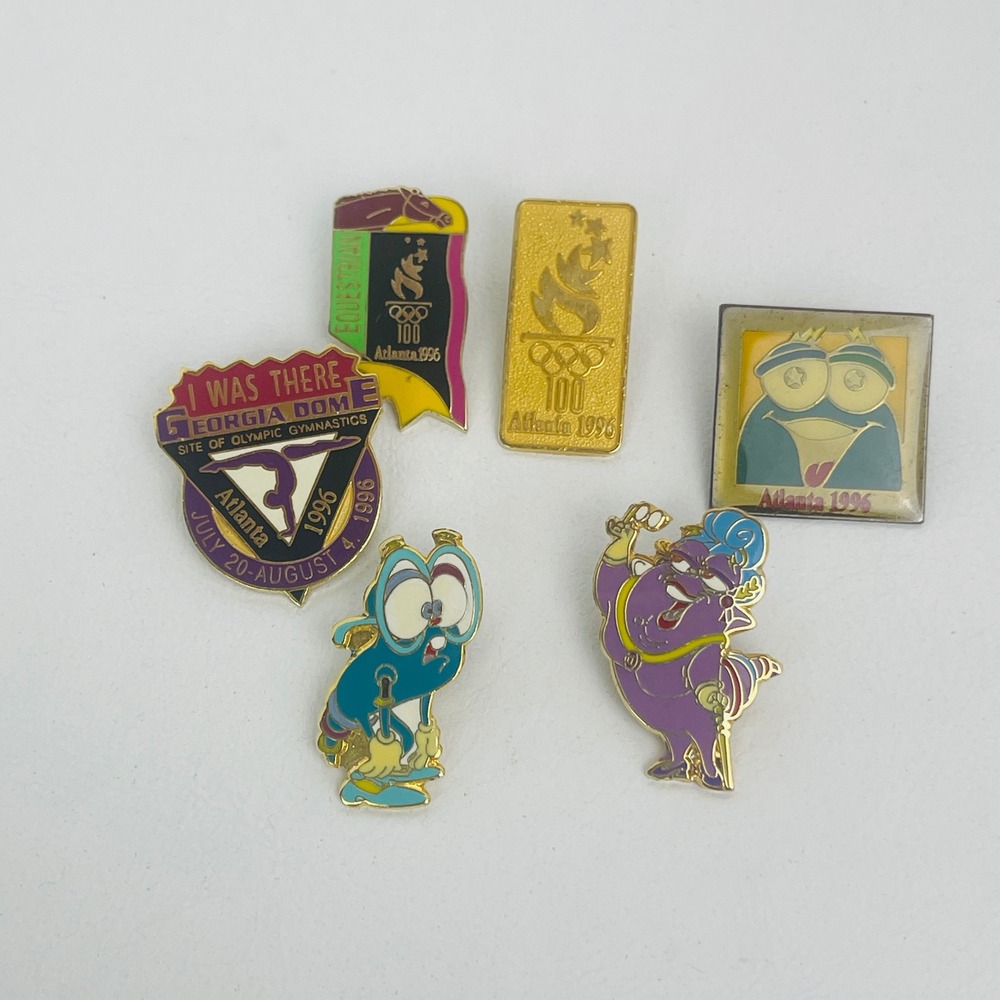 Atlanta 1996 Olympic Pin Lot Izzy Mascot Georgia Dome Gymnastics Equestrian 6pc